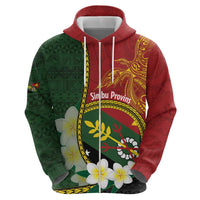 Personalised PNG Simbu Provins Hoodie Papua New Guinea Plumeria Melanesian Pattern - Polynesian Pride