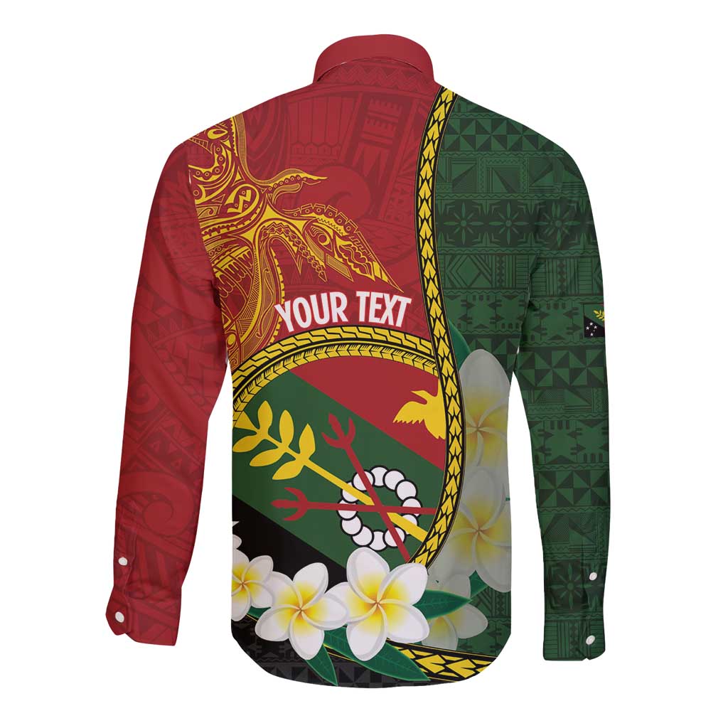 Personalised PNG Simbu Provins Long Sleeve Button Shirt Papua New Guinea Plumeria Melanesian Pattern - Polynesian Pride