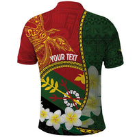 Personalised PNG Simbu Provins Polo Shirt Papua New Guinea Plumeria Melanesian Pattern - Polynesian Pride