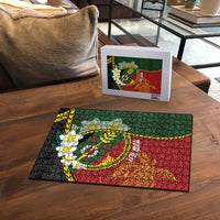 Personalised PNG Simbu Provins Puzzle Papua New Guinea Plumeria Melanesian Pattern - Polynesian Pride