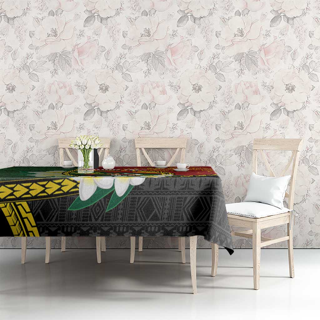Personalised PNG Simbu Provins Tablecloth Papua New Guinea Plumeria Melanesian Pattern - Polynesian Pride