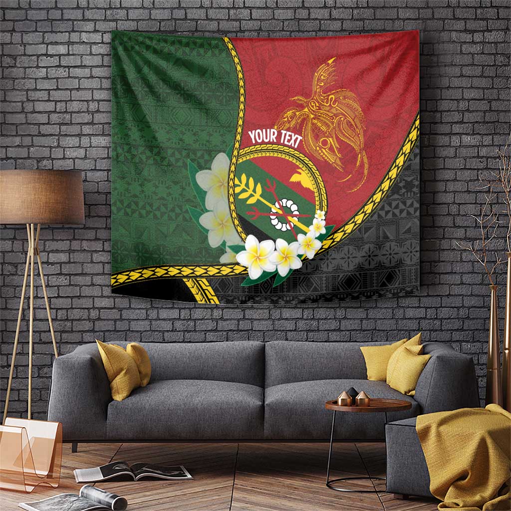 Personalised PNG Simbu Provins Tapestry Papua New Guinea Plumeria Melanesian Pattern - Polynesian Pride