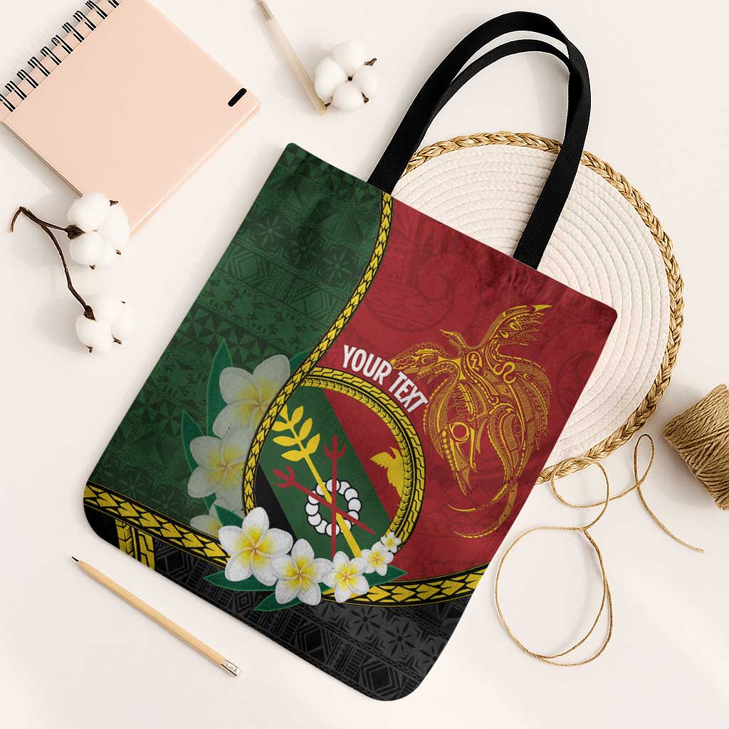 Personalised PNG Simbu Provins Tote Bag Papua New Guinea Plumeria Melanesian Pattern - Polynesian Pride