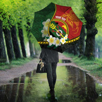 Personalised PNG Simbu Provins Umbrella Papua New Guinea Plumeria Melanesian Pattern - Polynesian Pride