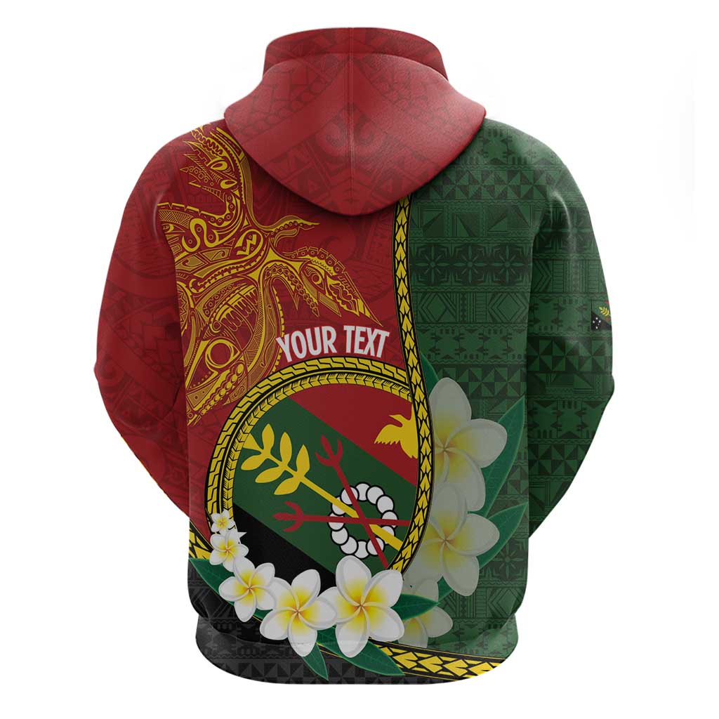 Personalised PNG Simbu Provins Zip Hoodie Papua New Guinea Plumeria Melanesian Pattern - Polynesian Pride