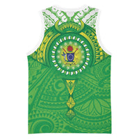Cook Islands Manta Ray Basketball Jersey Kuki Airani Tattoo Green Color LT14 - Polynesian Pride