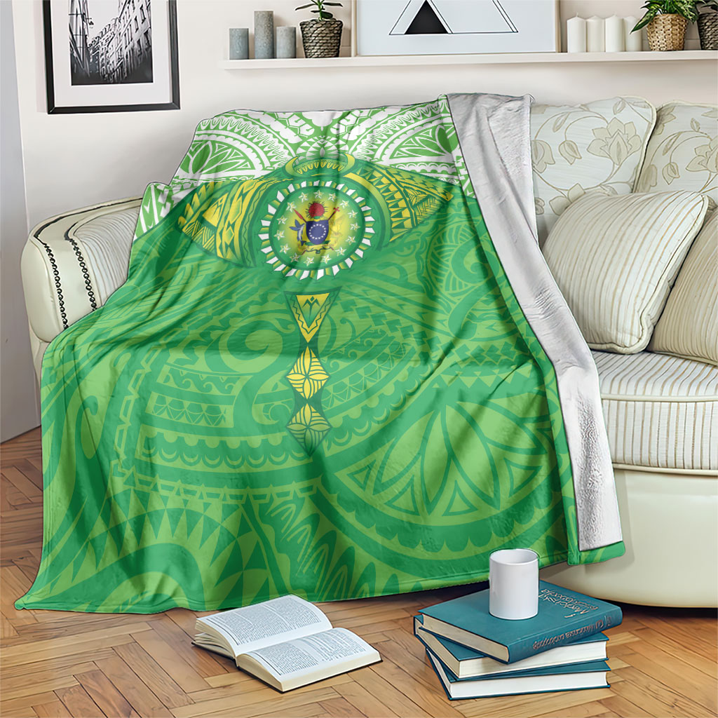 Cook Islands Manta Ray Blanket Kuki Airani Tattoo Green Color LT14 Green - Polynesian Pride