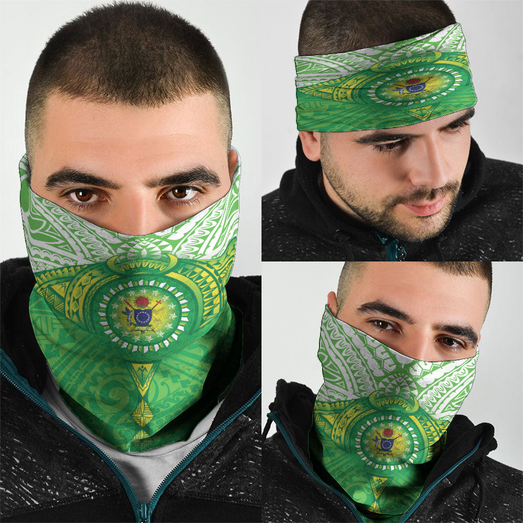Cook Islands Manta Ray Neck Gaiter Kuki Airani Tattoo Green Color LT14 - Polynesian Pride