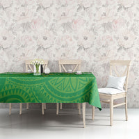 Cook Islands Manta Ray Tablecloth Kuki Airani Tattoo Green Color LT14 - Polynesian Pride