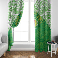 Cook Islands Manta Ray Window Curtain Kuki Airani Tattoo Green Color LT14 - Polynesian Pride