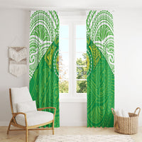 Cook Islands Manta Ray Window Curtain Kuki Airani Tattoo Green Color LT14 - Polynesian Pride