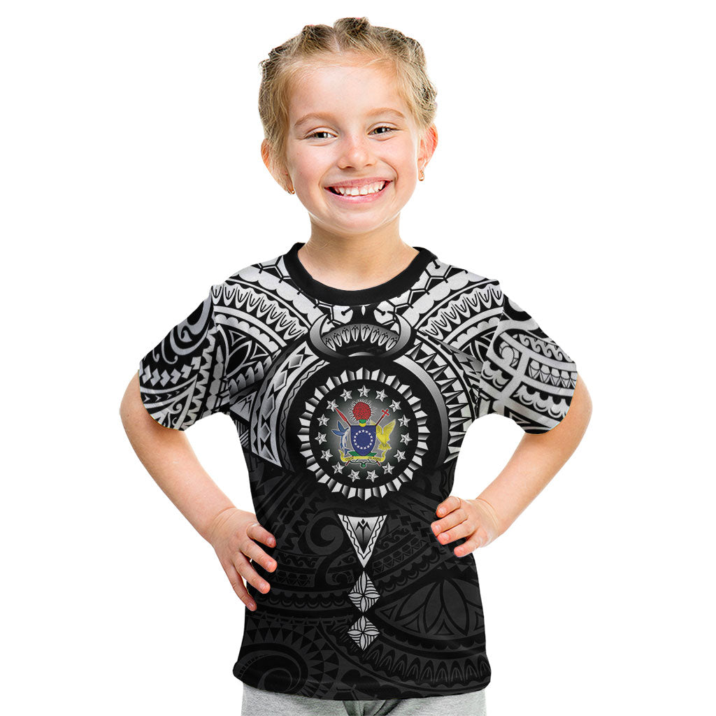 Cook Islands Manta Ray Kid T Shirt Kuki Airani Tattoo Black Color
