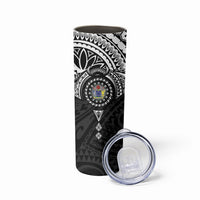 Cook Islands Manta Ray Skinny Tumbler Kuki Airani Tattoo Black Color LT14 - Polynesian Pride