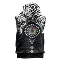 Cook Islands Manta Ray Sleeveless Hoodie Kuki Airani Tattoo Black Color LT14 - Polynesian Pride