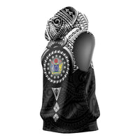 Cook Islands Manta Ray Sleeveless Hoodie Kuki Airani Tattoo Black Color LT14 - Polynesian Pride