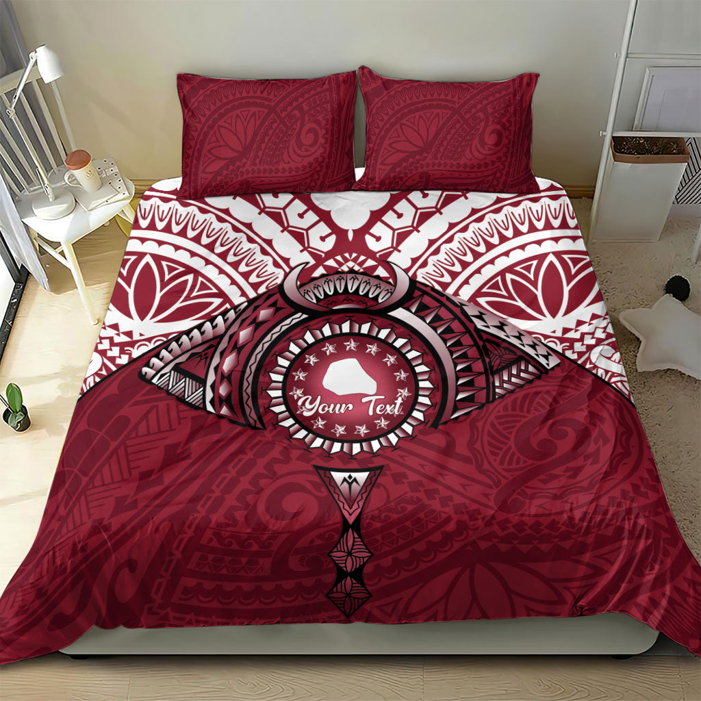 Personalised Cook Islands Mangaia Bedding Set Map With Kuki Airani Manta Ray Tattoo LT14 - Polynesian Pride