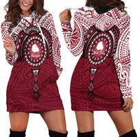 Personalised Cook Islands Mangaia Hoodie Dress Map With Kuki Airani Manta Ray Tattoo LT14 - Polynesian Pride