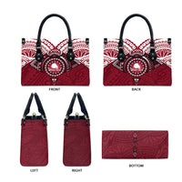Personalised Cook Islands Mangaia Leather Bag Map With Kuki Airani Manta Ray Tattoo LT14 - Polynesian Pride
