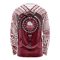 Personalised Cook Islands Mangaia Long Sleeve Shirt Map With Kuki Airani Manta Ray Tattoo LT14 - Polynesian Pride