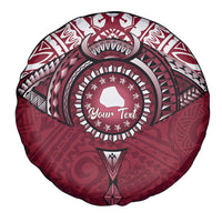 Personalised Cook Islands Mangaia Spare Tire Cover Map With Kuki Airani Manta Ray Tattoo LT14 - Polynesian Pride