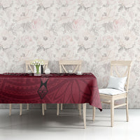 Personalised Cook Islands Mangaia Tablecloth Map With Kuki Airani Manta Ray Tattoo LT14 - Polynesian Pride