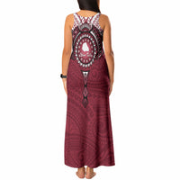 Personalised Cook Islands Mangaia Tank Maxi Dress Map With Kuki Airani Manta Ray Tattoo LT14 - Polynesian Pride