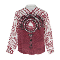 Personalised Cook Islands Mangaia Women Casual Shirt Map With Kuki Airani Manta Ray Tattoo LT14 - Polynesian Pride