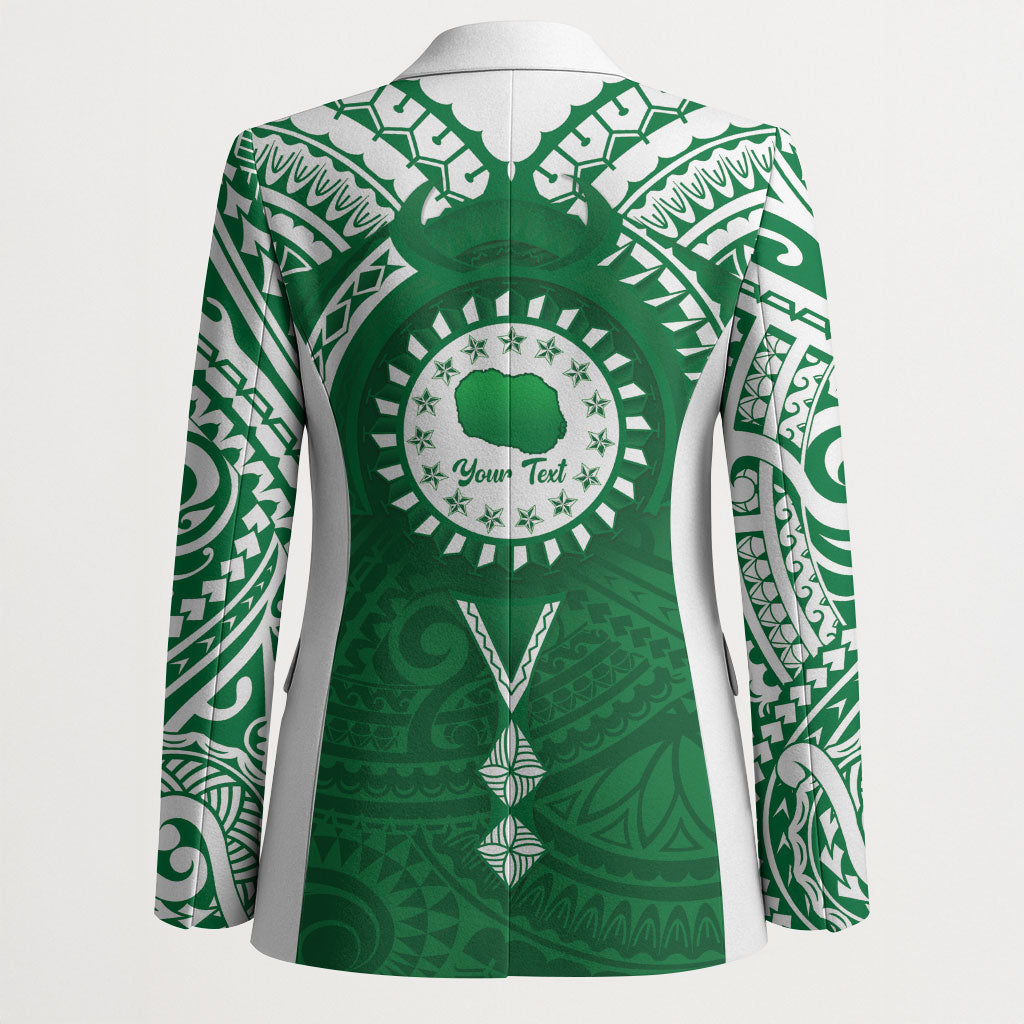 Personalised Cook Islands Rarotonga Blazer Map With Kuki Airani Manta Ray Tattoo LT14 - Polynesian Pride