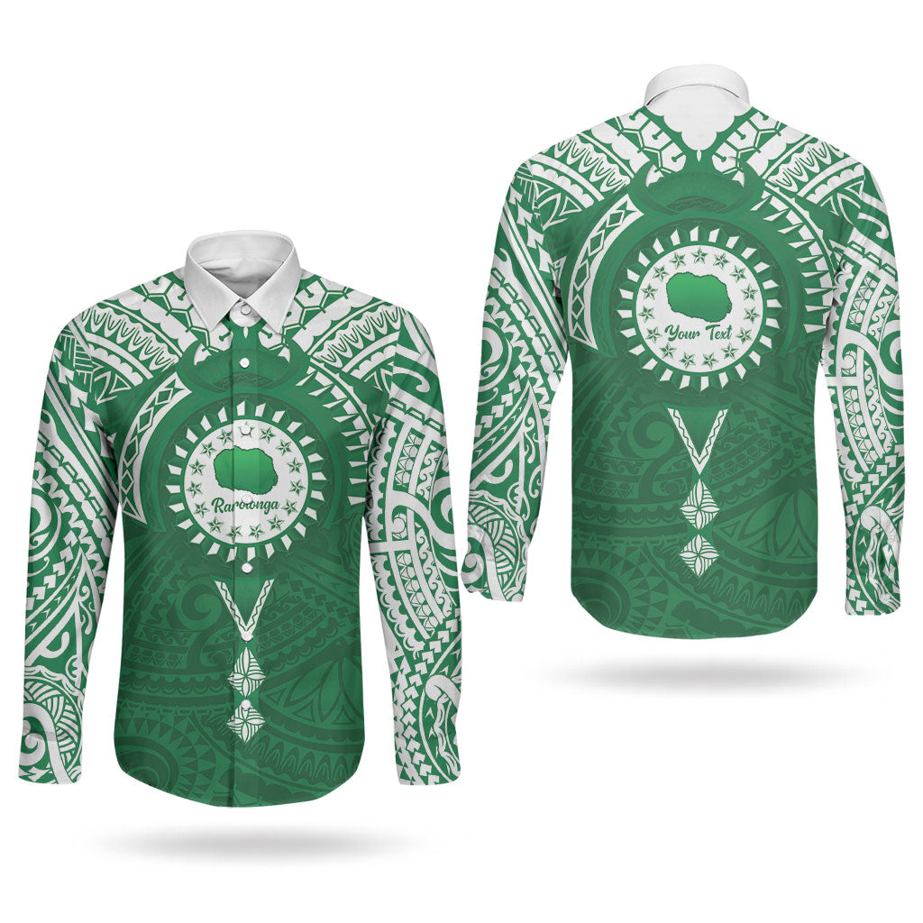 Personalised Cook Islands Rarotonga Couples Matching Off Shoulder Short Dress and Long Sleeve Button Shirt Map With Kuki Airani Manta Ray Tattoo LT14 - Polynesian Pride