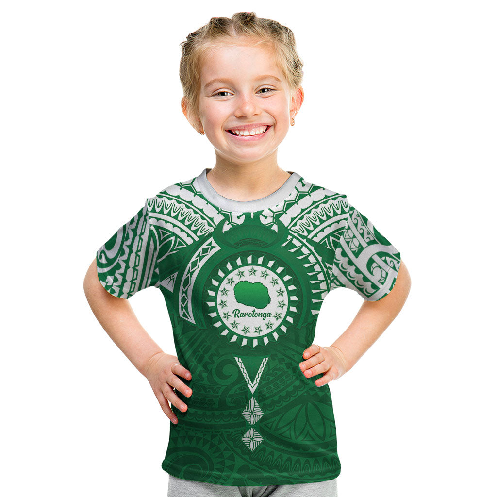 Personalised Cook Islands Rarotonga Kid T Shirt Map With Kuki Airani Manta Ray Tattoo