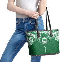 Personalised Cook Islands Rarotonga Leather Tote Bag Map With Kuki Airani Manta Ray Tattoo LT14 - Polynesian Pride