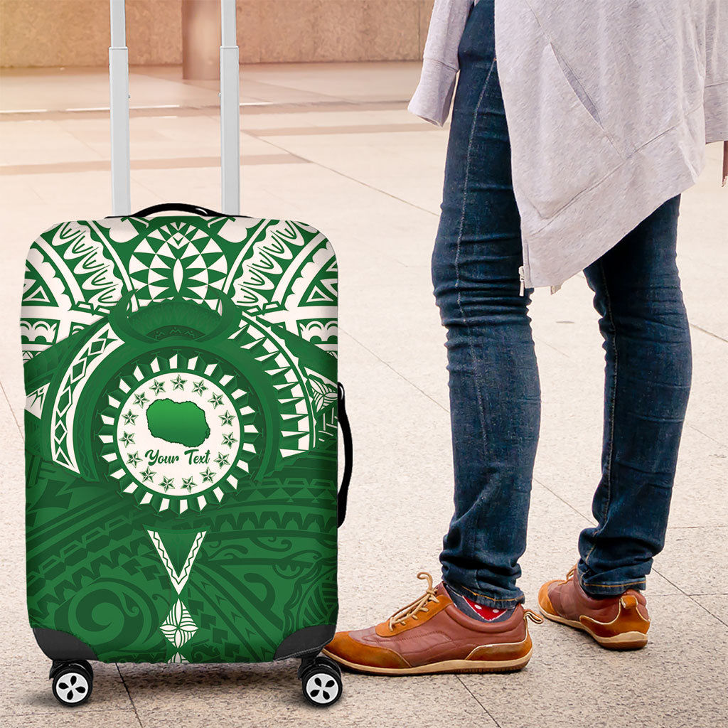 Personalised Cook Islands Rarotonga Luggage Cover Map With Kuki Airani Manta Ray Tattoo