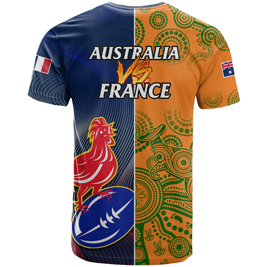 France And Australia Rugby T Shirt 2023 World Cup Le Bleus Wallabies Together LT14 - Polynesian Pride