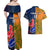 Custom France And Australia Rugby Couples Matching Off Shoulder Maxi Dress and Hawaiian Shirt 2023 World Cup Le Bleus Wallabies Together LT14 - Polynesian Pride