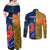 Custom France And Australia Rugby Couples Matching Off Shoulder Maxi Dress and Long Sleeve Button Shirts 2023 World Cup Le Bleus Wallabies Together LT14 - Polynesian Pride