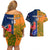 Custom France And Australia Rugby Couples Matching Off Shoulder Short Dress and Hawaiian Shirt 2023 World Cup Le Bleus Wallabies Together LT14 - Polynesian Pride