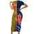 Custom France And Australia Rugby Short Sleeve Bodycon Dress 2023 World Cup Le Bleus Wallabies Together LT14 Long Dress Gold - Polynesian Pride