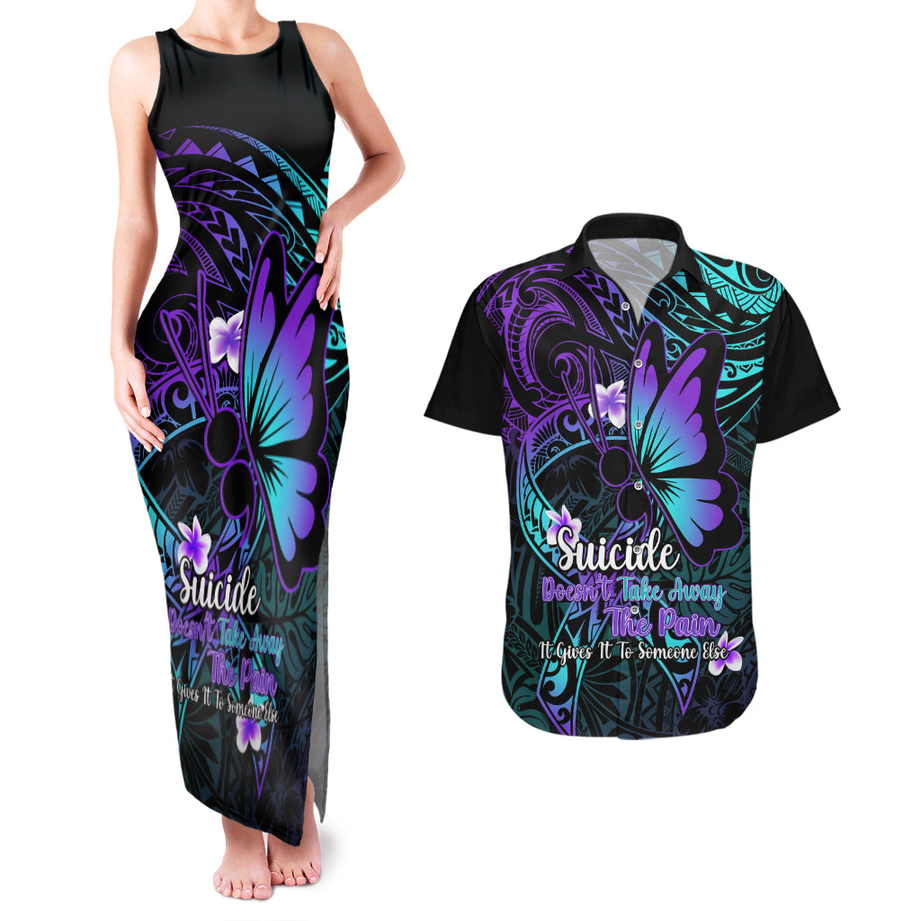 Polynesia Suicide Prevention Awareness Couples Matching Tank Maxi Dress and Hawaiian Shirt Your Life Is Worth Living For Polynesian Purple Pattern LT14 Purple - Polynesian Pride