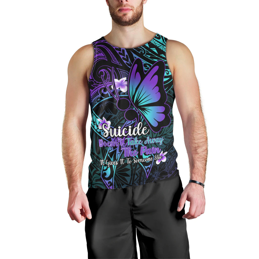 Polynesia Suicide Prevention Awareness Men Tank Top Your Life Is Worth Living For Polynesian Purple Pattern LT14 - Polynesian Pride