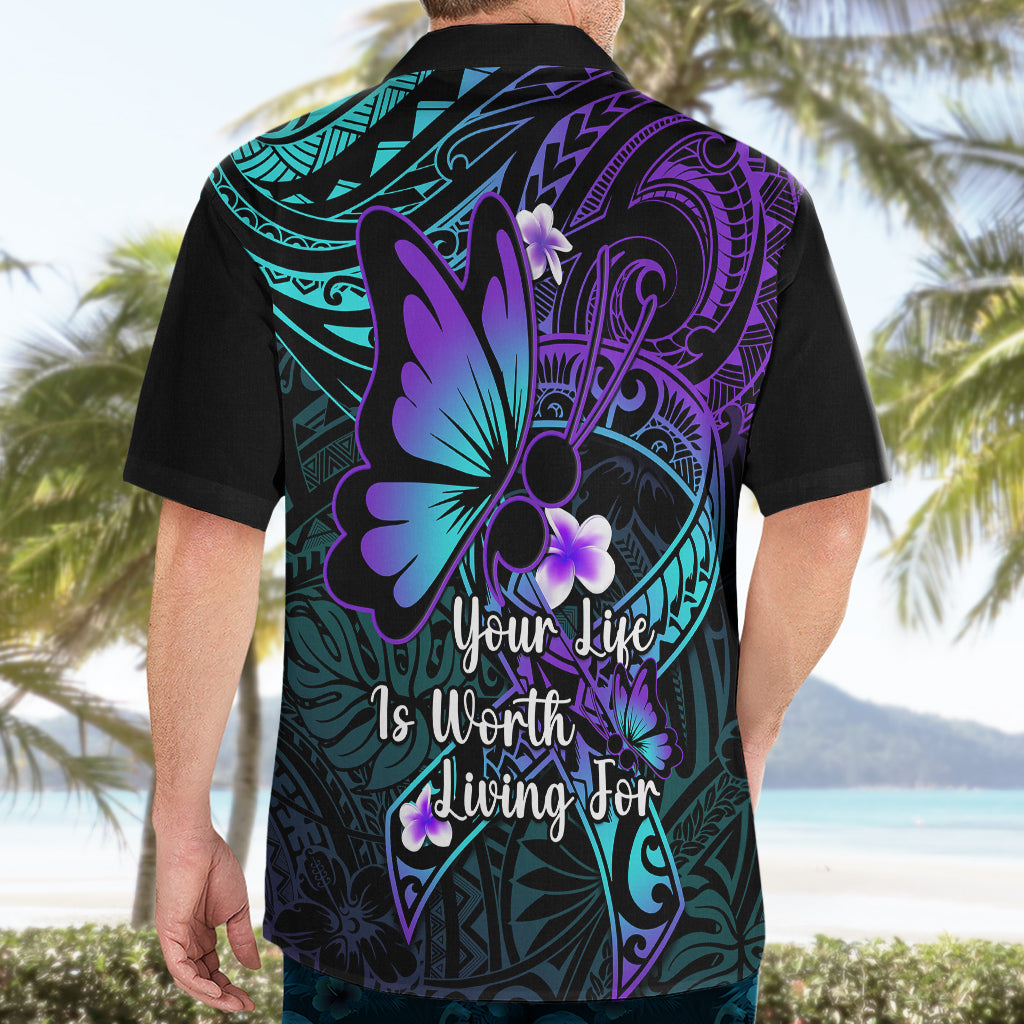 Polynesia Suicide Prevention Awareness Hawaiian Shirt Your Life Is Worth Living For Polynesian Blue Pattern LT14 - Polynesian Pride