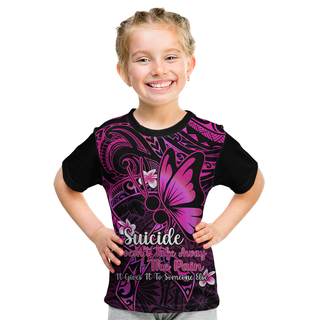 Polynesia Suicide Prevention Awareness Kid T Shirt Your Life Is Worth Living For Polynesian Pink Pattern LT14 Pink - Polynesian Pride