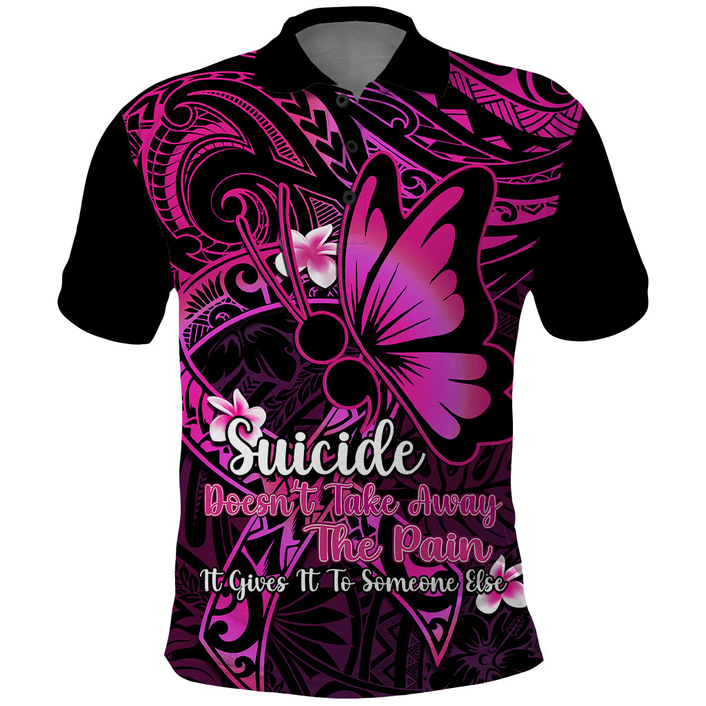 Polynesia Suicide Prevention Awareness Polo Shirt Your Life Is Worth Living For Polynesian Pink Pattern LT14 Pink - Polynesian Pride
