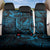 New Zealand Tuatara Back Car Seat Cover Aotearoa Maori Clematis Flowers - Blue