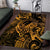 New Zealand Tuatara Area Rug Aotearoa Maori Clematis Flowers - Gold