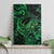 New Zealand Tuatara Canvas Wall Art Aotearoa Maori Clematis Flowers - Green