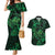 New Zealand Tuatara Couples Matching Mermaid Dress and Hawaiian Shirt Aotearoa Maori Clematis Flowers - Green