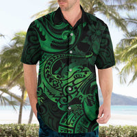 New Zealand Tuatara Hawaiian Shirt Aotearoa Maori Clematis Flowers - Green LT14 - Polynesian Pride