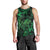 New Zealand Tuatara Men Tank Top Aotearoa Maori Clematis Flowers - Green