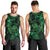 New Zealand Tuatara Men Tank Top Aotearoa Maori Clematis Flowers - Green