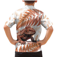 Red New Zealand Tuatara Family Matching Mermaid Dress and Hawaiian Shirt Aotearoa Sphenodon Punctatus Silver Fern LT14 - Polynesian Pride